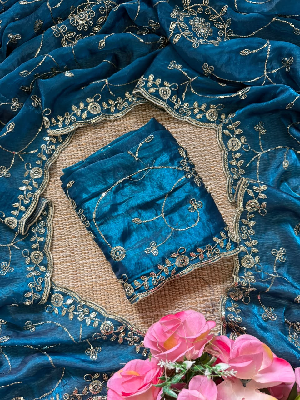 Royal Sequence Embellished Space Silk Saree